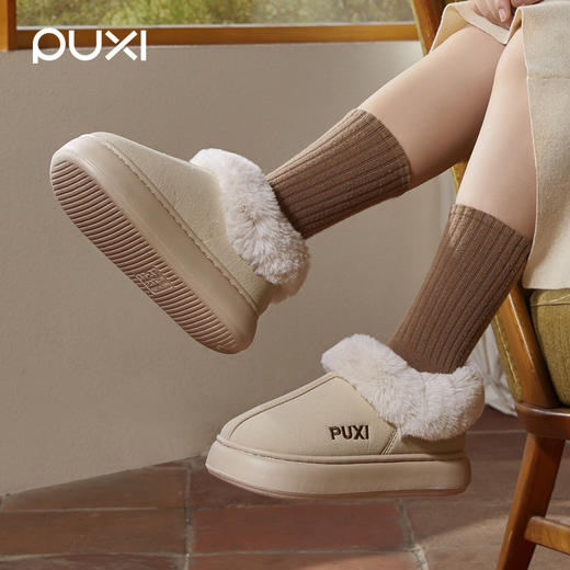 朴西麂皮绒包跟棉拖鞋 商品图6