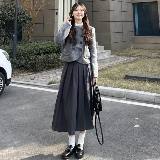 Beau Muse 法式赫本风毛呢半身裙 | 秋冬百搭、百褶设计显高显瘦、四色可选、80-150斤可穿 商品图6