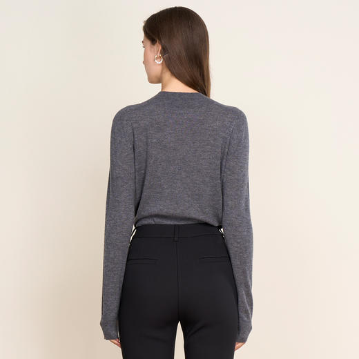 EITIE爱特爱纯色简约半高领舒适柔软羊毛2025秋季新款针织衫C2501808 商品图8