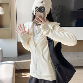 加绒连帽卫衣女秋冬季加厚双面绒修身运动开衫美式摇粒绒外套上衣