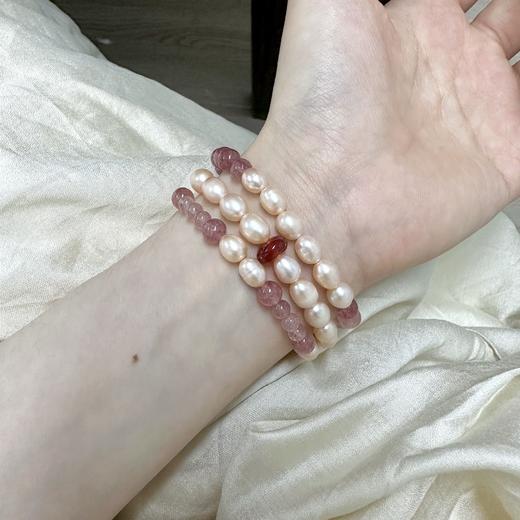钻石豪门5500积分桃花玄学草莓晶天然淡水珍珠手串 商品图2