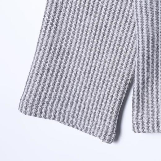 SDSA秋冬新款痞帅男装简约撞色竖纹按扣圆领毛衣百搭套头针织衫 商品图4