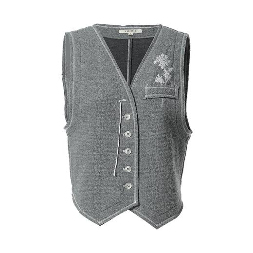 famecoco范可儿重工刺绣无袖马甲女款秋季新品复古风坎肩上衣F225CA029 商品图5