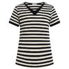 中长款条纹短袖t恤女2026新款大码女装遮屁股中年妈妈夏季V领上衣 商品缩略图4