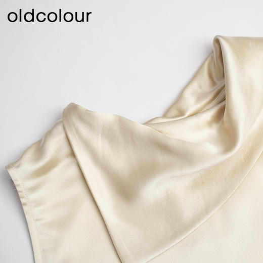 oldcolour欧珂春秋季缎面简约宽松日常无袖套头衫女HO14014432 商品图4