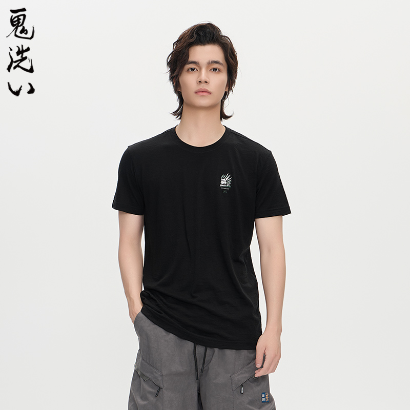 ONIARAI/鬼洗25秋冬美丽诺羊毛轻薄短袖T恤休闲男式短袖 B840289