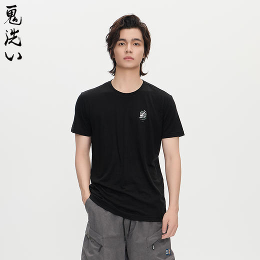 ONIARAI/鬼洗25秋冬美丽诺羊毛轻薄短袖T恤休闲男式短袖 B840289 商品图0