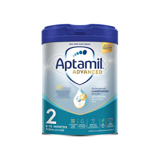 【品牌直供-新老包装随机】英国Aptamil爱他美白金版较大婴儿配方奶粉 2段 6-12个月 800g【超过6罐请分开下单】 商品图0