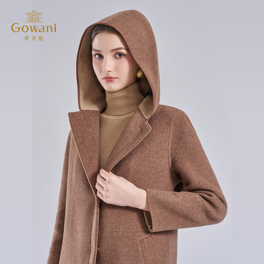 【绵羊毛】乔万尼秋冬新款绵羊毛大衣连帽设计减龄保暖细腻EI4A579 商品图1