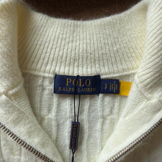 D110426四色半拉链立领小马刺绣绞花编织针织衫毛衣男女同款 商品图9