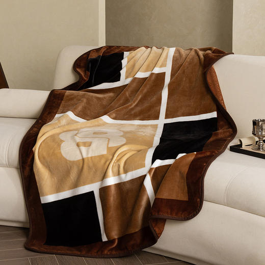 19346-HBMT-039-BOSS奥斯卡牛奶绒毯 棕咖 商品图0