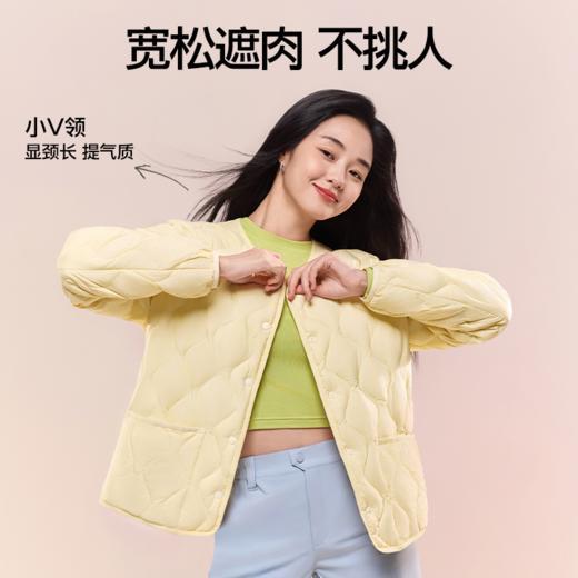 SIINSIIN轻薄羽绒服冬季女款v领保暖内胆双面穿休闲内搭短款外套 商品图2