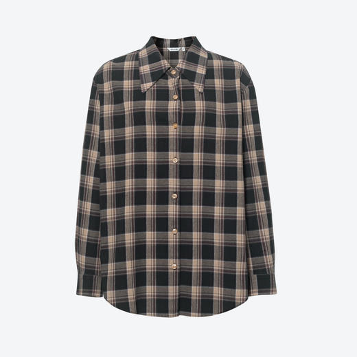 【商场同款】诗凡黎复古格纹衬衫2025秋新款棉感学院风3G9121281 商品图0