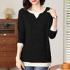 2026新款春装黑色长袖t恤女大码中长款打底衫宽松显瘦遮屁股上衣 商品缩略图3