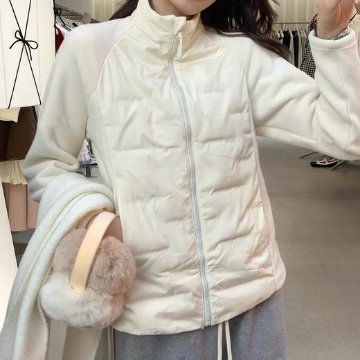 【小蛮腰三防羽绒摇粒绒拼接外套】白鸭绒填充+羊羔绒拼接 石墨烯蜂窝发热 商品图2