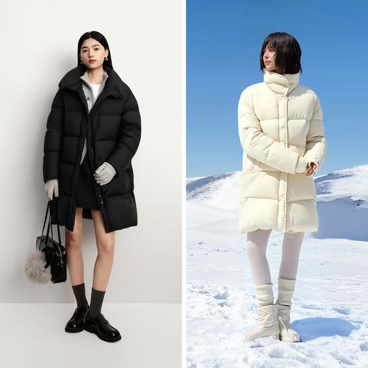 森马羽绒服女冬季长款鹅绒90绒子立领oversize三防2025新款面包服 商品图4