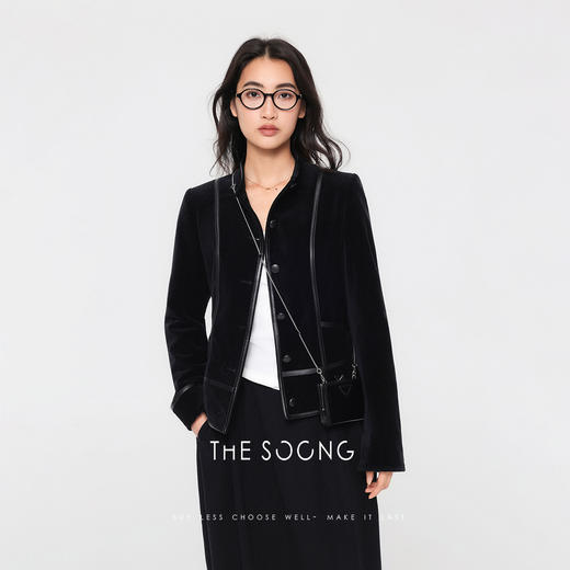 THESOONG|"绒面分割线"天然植绒酵洗加软锁温丝绒立体感外套HBWT7774 商品图3