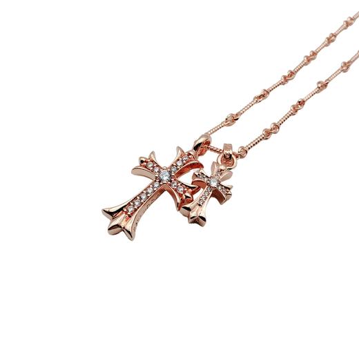 Chrome Hearts克罗心双十字架镶钻锁骨项链  雪梨同款！ 商品图3