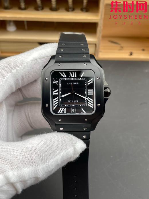 新卡地亚BV山度士系列WSSA0039 黑武士 全黑桑托斯 年度新款 ADLC黑色碳镀层 男士腕表 李现同款 商品图0