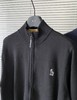 D110419秋冬新品男士上衣纯色长袖针织开衫拉链保暖外套 商品缩略图4