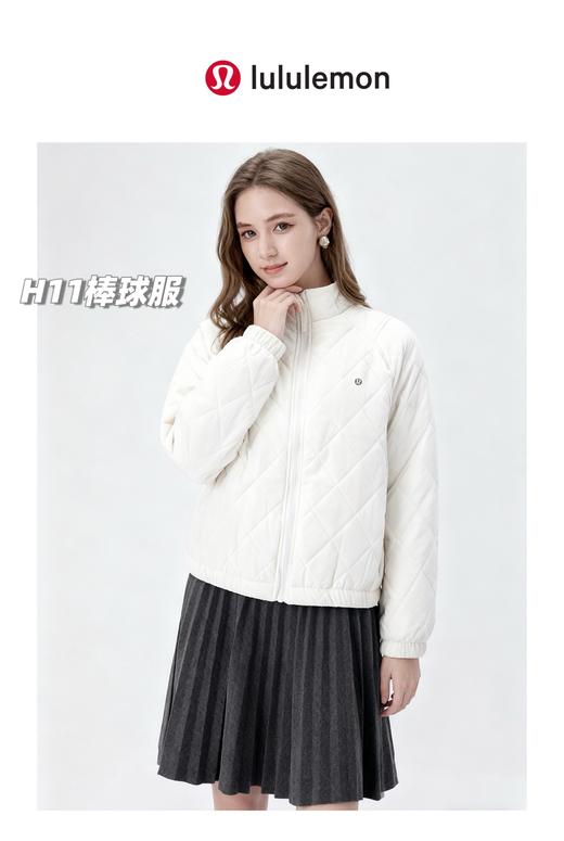 D110428轻暖羊毛夹层保暖棒球服女士夹克外套 商品图3