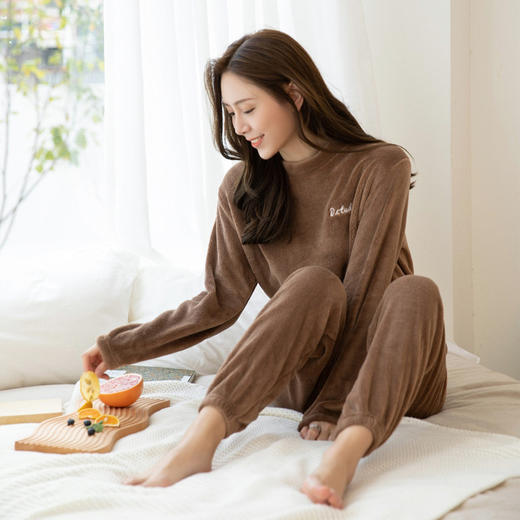 珊瑚绒仙女暖暖套装冬季加绒保暖家居服宽松懒人两件套学生睡衣宽松家居服 商品图1