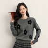 【周末秒杀】熙世界格雷系灰色仿貂绒提花毛衣女2025冬季宽松慵懒毛针织衫上衣 商品缩略图4