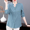 纯棉长袖衬衫女装春秋2026新款全棉女士衬衣中年妈妈品牌上衣外套 商品缩略图2