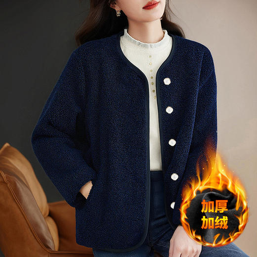 加绒加厚羊羔绒外套女冬装2026新款休闲大码开衫保暖摇粒绒上衣 商品图2