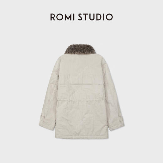 ROMI STUDIO“冬日温暖”复古洗水拆卸毛领厚款棉服外套RWCWWT6628 商品图3