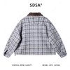 42763SDSA男士秋冬新款痞帅男装韩版宽松拼接格纹翻领夹克外套百搭时尚 商品缩略图5