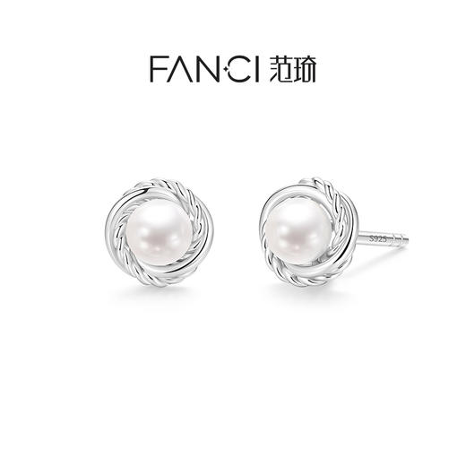 Fanci范琦珠光泡泡耳钉编织款贝珠耳饰送女友生日礼物 商品图0