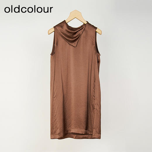 oldcolour欧珂春秋季缎面简约宽松日常无袖套头衫女HO14014432 商品图2