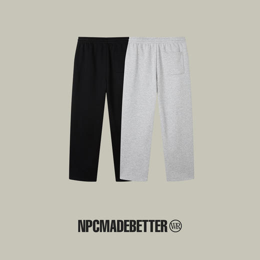 NPC潮牌CC系列加绒保暖小狗印花宽松直筒卫裤情侣潮趣CC3ASP13 商品图1