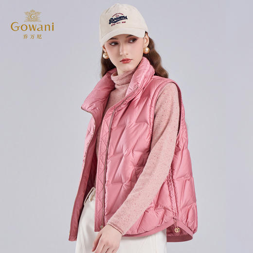乔万尼羽绒马甲减龄粉色90鸭绒EM4T631 商品图1