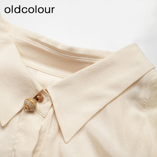 oldcolour欧珂夏季时尚简约宽松休闲纯色短袖衬衫女HO26011459 商品图2