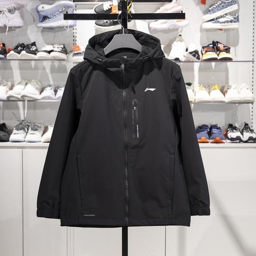 李宁运动风衣男子耐磨抗皱防泼水梭织连帽外套AFDV071 商品图0