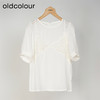 oldcolour欧珂夏季简约休闲宽松白色短袖套头衫女GM31012827 商品缩略图0