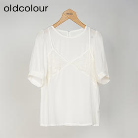 oldcolour欧珂夏季简约休闲宽松白色短袖套头衫女GM31012827