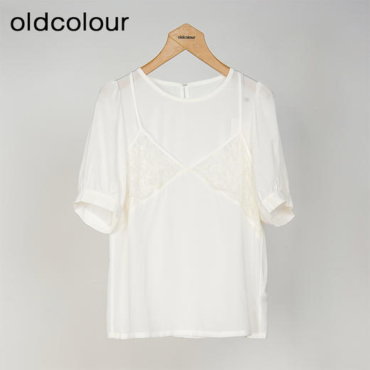 oldcolour欧珂夏季简约休闲宽松白色短袖套头衫女GM31012827 商品图0