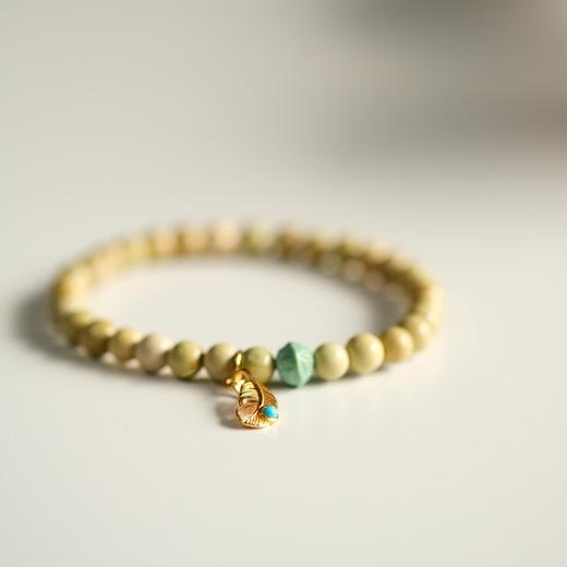 米马独家手工设计 天然原矿高净度绿松手串  卡5+ 商品图0