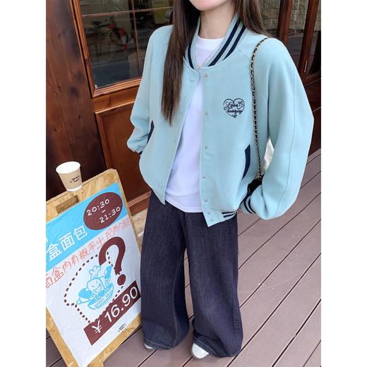 【269元任选2件】现货！成本巨贵，拍下包赚！水蓝色棒球外套 商品图4