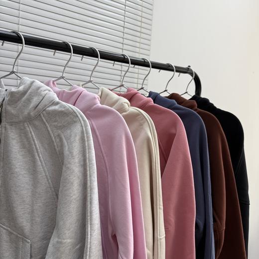 D110411女士超宽松款拉绒面料柔软亲肤拉链连帽衫外套 商品图5