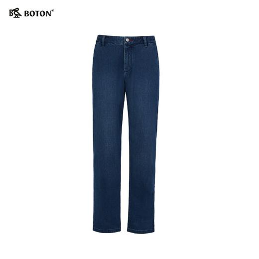 波顿男士秋冬 暖糯不勒宽松斜袋直筒抓毛底牛仔长裤*ME981325 商品图6