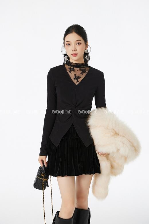 【门店同款】ENJOY冬季“暖冬软糖”温柔具象扭结上衣 167394671 商品图3