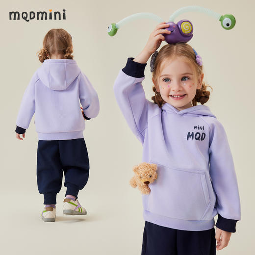 【清仓捡漏】【加绒两件套】【90-140】【MQDmini】男女童加绒连帽卫衣卫裤套装 商品图2
