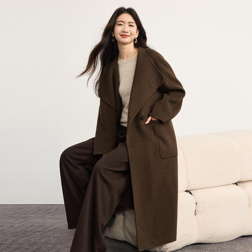 【周末秒杀】熙世界慢人休闲风羊毛呢西装阔腿裤女2025秋冬新款宽松通勤直筒裤 商品图4