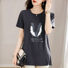 中长款t恤女2026新款夏季纯棉短袖上衣宽松加肥加大码半袖体恤衫 商品缩略图0