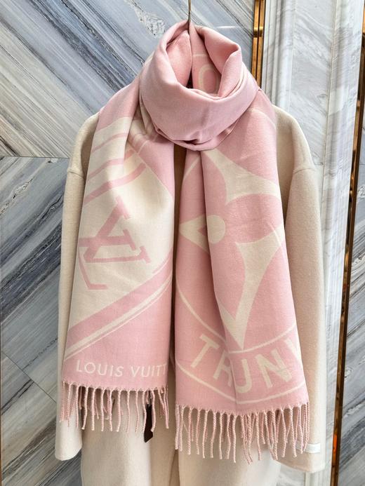 D110432锁头满印双面提花披肩围巾两用款流苏围巾 商品图5