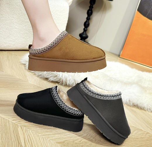 【加购两双到手79.9元】Cade Konty 冬款加绒雪地靴半拖/勃肯鞋 加绒保暖 轻便舒适 商品图8